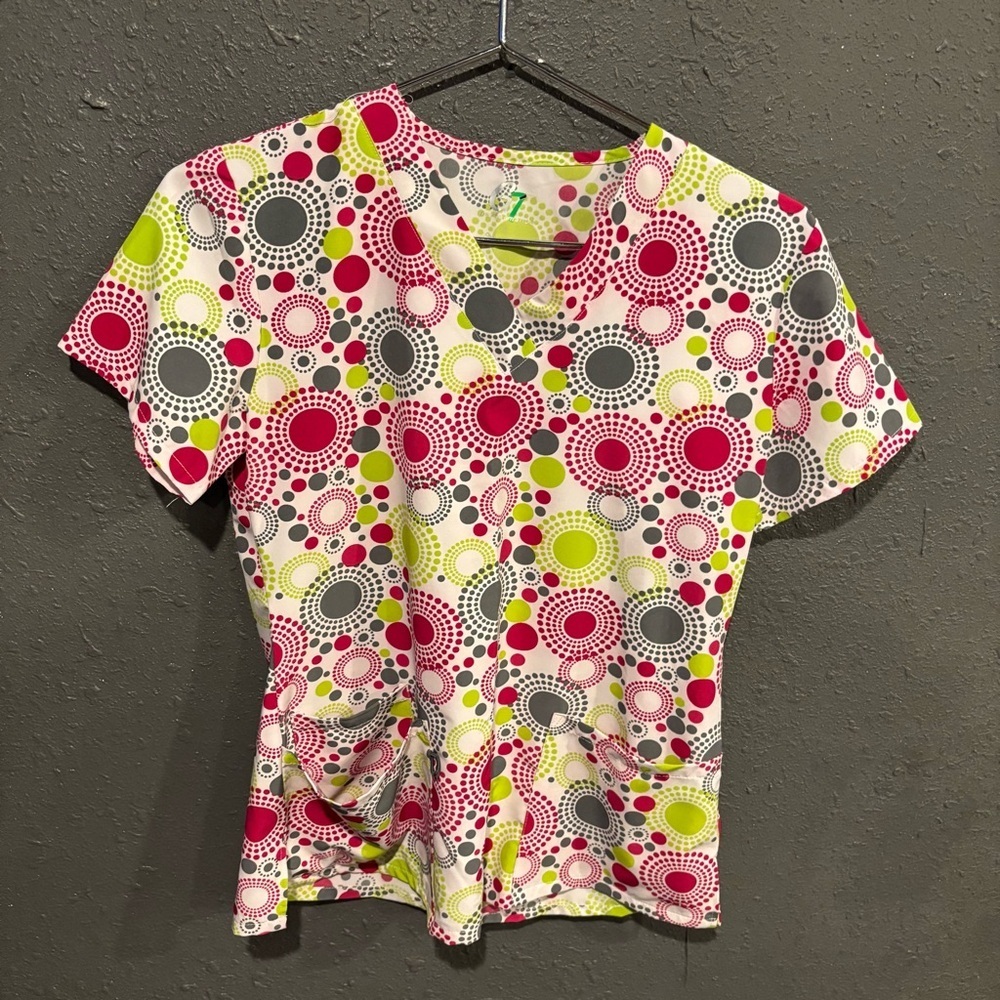 Women’s GT Performance Colorful Circle Pattern Scrub Top